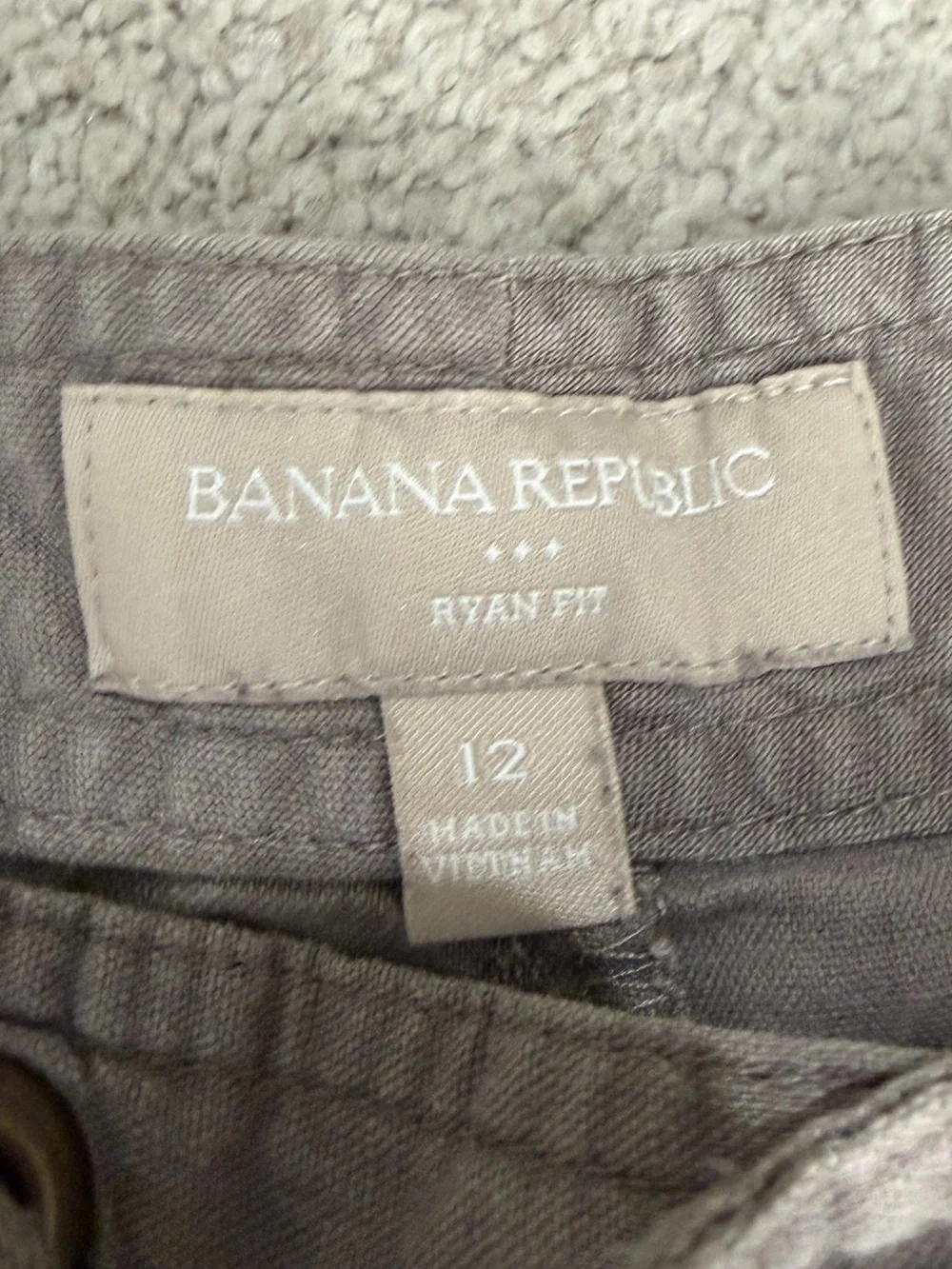 Banana Republic Linen Blend Wide-Leg Drawstring Pants, Women’s Size 12 Gray Pant